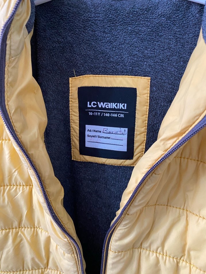 Kapüşonlu Sarı Erkek Çocuk Mont - Görsel 3