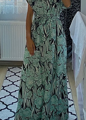 Bohem Turkuaz Uzun Elbise - Görsel 3