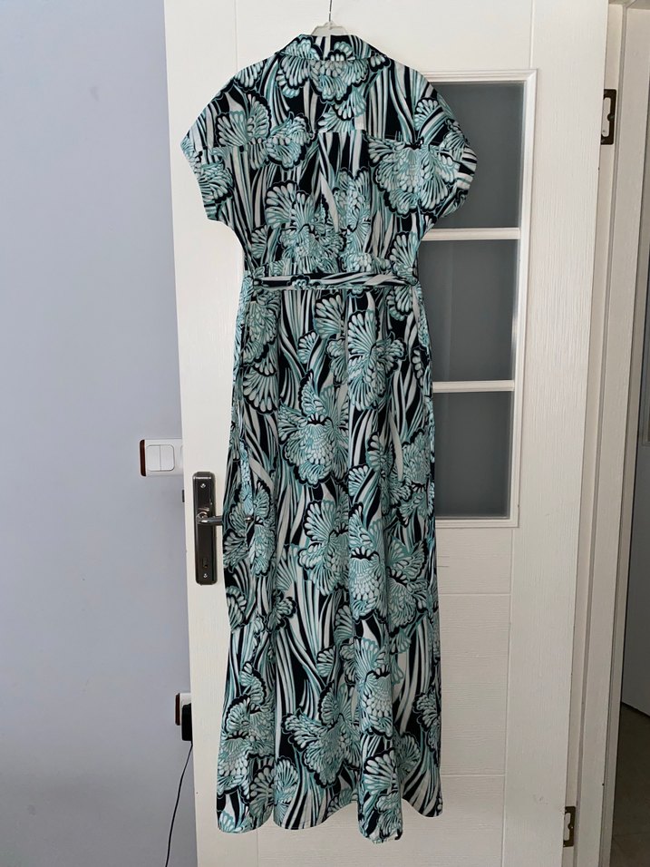 Bohem Turkuaz Uzun Elbise - Görsel 2