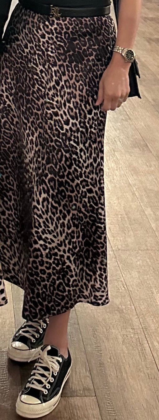 Leopar Desenli Kahverengi Etek - Görsel 2