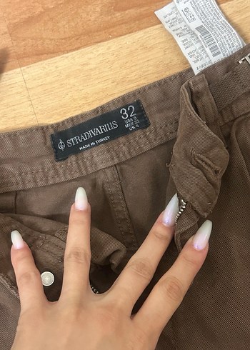 stradivarius Kahverengi Kadın Pantolon - Görsel 3