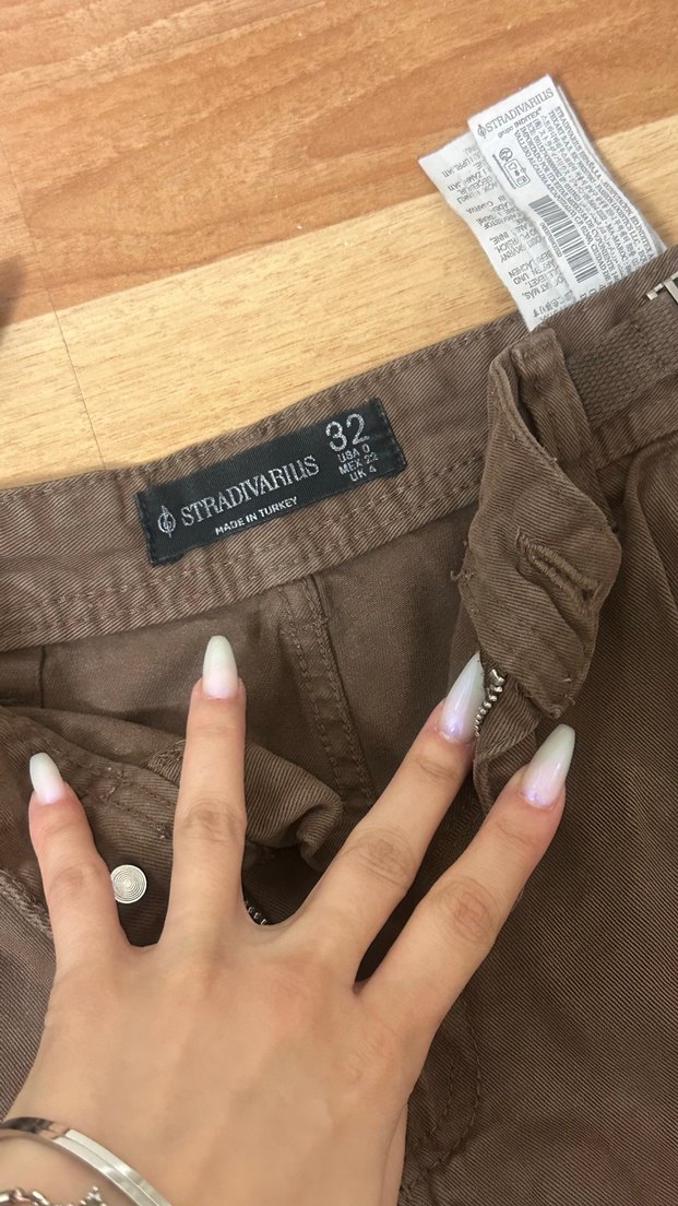 stradivarius Kahverengi Kadın Pantolon - Görsel 3