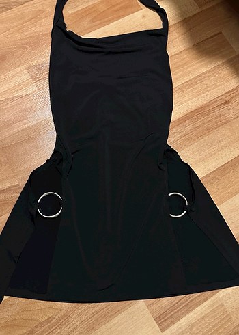 Siyah Halter Yaka Mini Elbise - Görsel 2