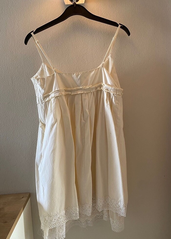 Batik Ekru Mini Elbise - Görsel 2