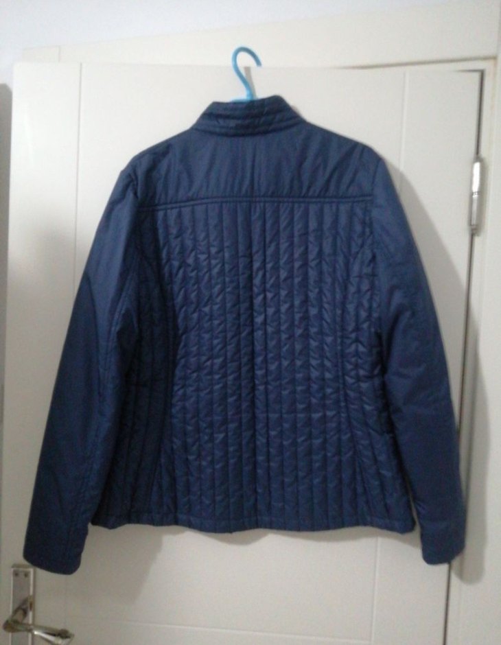 Mavi Fermuarlı Günlük Mont - Görsel 3