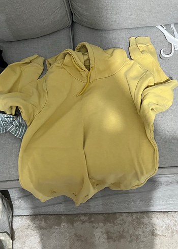 Sarı Oversize Kadın Sweatshirt