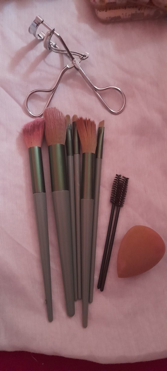 Pembe ve Gri Makyaj Fırça Seti - Görsel 2