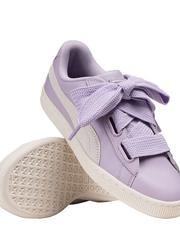 37 Beden mor Renk Puma Basket Heart DE Violet Leather Lace Up