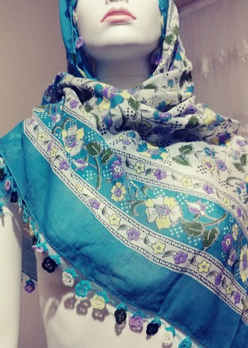 Çiçek İşlemeli Renkli yazma - Görsel 3