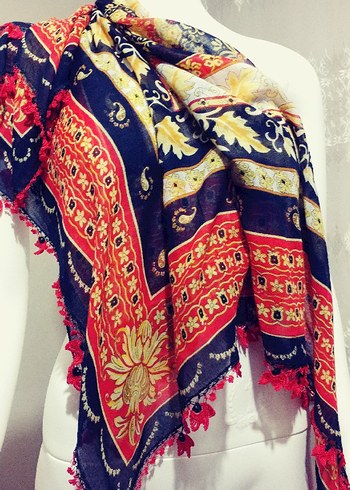 Kırmızı tığ oyalı yazma - Görsel 5