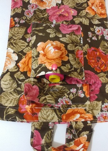 Çiçek Desenli Bohem cepli dokuma çanta - Görsel 5