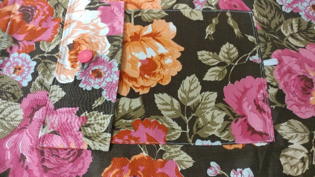 Çiçek Desenli Bohem cepli dokuma çanta - Görsel 3