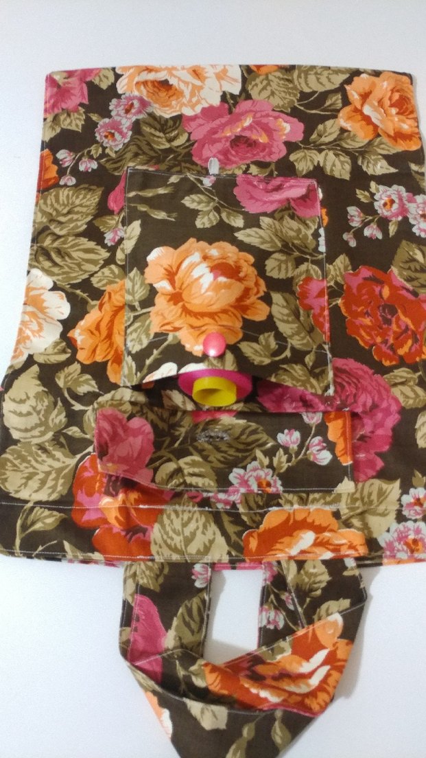 Çiçek Desenli Bohem cepli dokuma çanta - Görsel 5