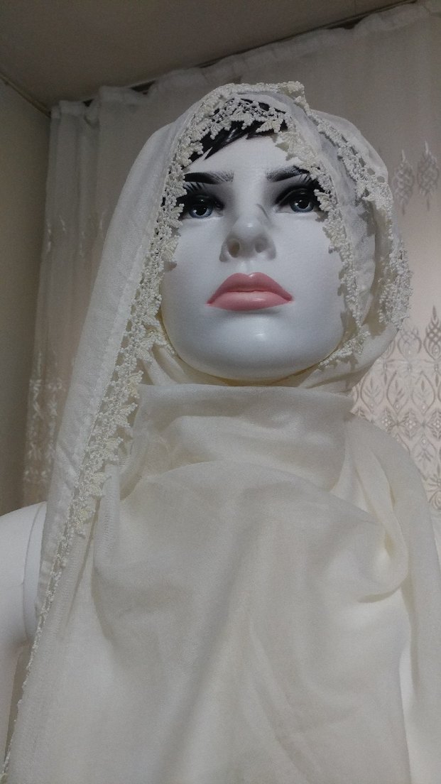 Boncuk işlemeli tülbent yazma - Görsel 5