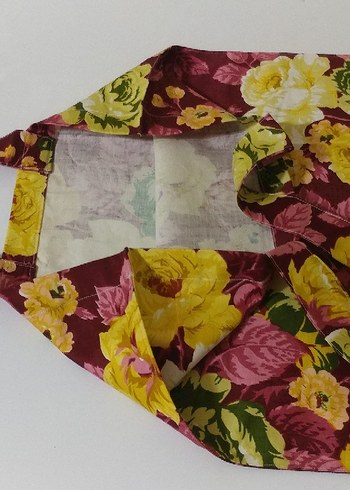 Bordo Çiçek Desenli dokuma çanta - Görsel 3