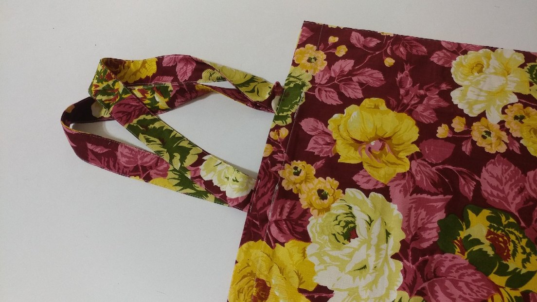 Bordo Çiçek Desenli dokuma çanta - Görsel 2