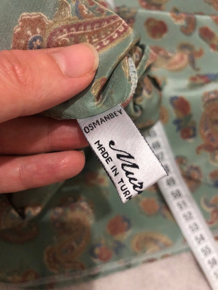 Turkuaz Bohem Desenli Kolsuz Bluz - Görsel 4