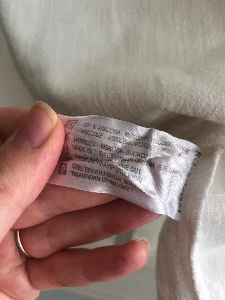 %100 Viskon Kısa Kollu Salaş Bluz - Görsel 3