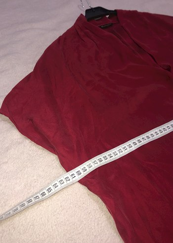 Massimo Dutti %100 İpek V Yaka Bluz - Görsel 4