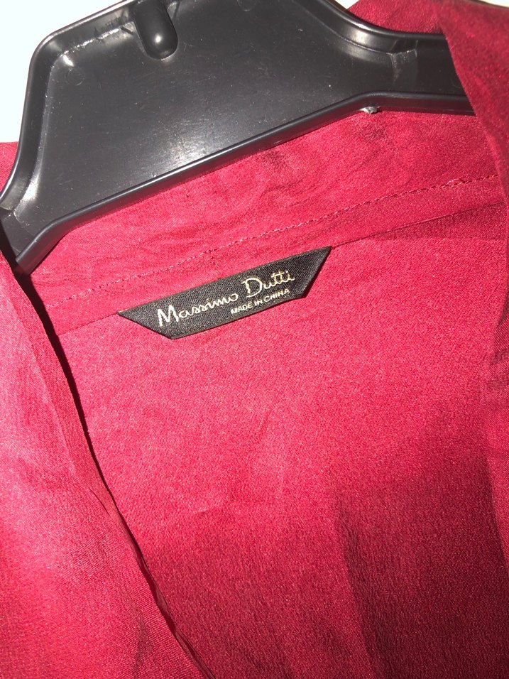 Massimo Dutti %100 İpek V Yaka Bluz - Görsel 5