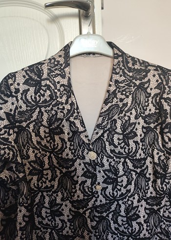 Zara Dantel Desenli Kadın Gri Blazer Ceket