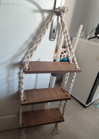 Ikea Üç Katlı Asılabilir Ahşap Raf