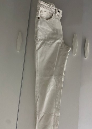 LC Waikiki LCW Jeans Kadın Beyaz Düğmeli Midi Kot Pantolon