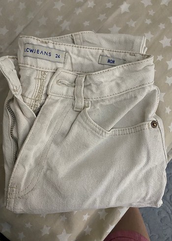 LCW Jeans Kadın Beyaz Düğmeli Midi Kot Pantolon