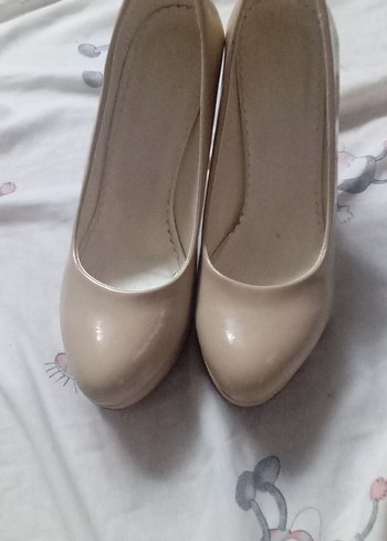 Bej Rugan Stiletto Kadın Topuklu Ayakkabı - Görsel 3