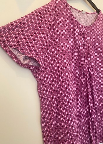 Pembe Bohem Kısa Kollu Hamile Tunik - Görsel 2