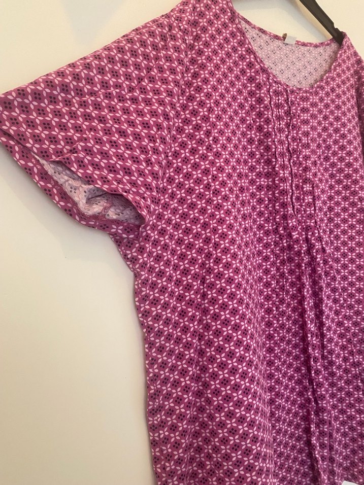 Pembe Bohem Kısa Kollu Hamile Tunik - Görsel 2