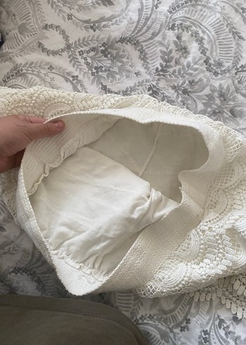 Dantel Detaylı Beyaz Mini şort etek - Görsel 3