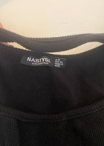 Siyah V Yakalı Gotik Strappy Kadın Bluz - Görsel 3