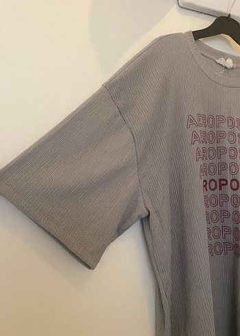 Gri Oversize Aeropostale Baskılı Tişört - Görsel 3