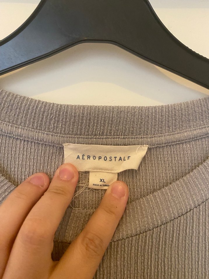 Gri Oversize Aeropostale Baskılı Tişört - Görsel 2