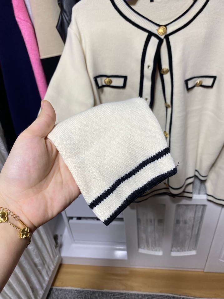 Düğmeli Beyaz Midi Kadın Hırka takım - Görsel 2