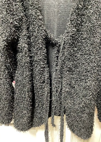 Gri Uzun Kollu Örgü Hamile Hırka - Görsel 4