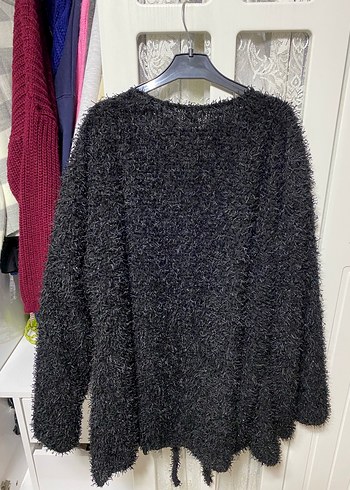 Gri Uzun Kollu Örgü Hamile Hırka - Görsel 6