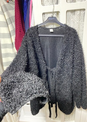 Gri Uzun Kollu Örgü Hamile Hırka - Görsel 3