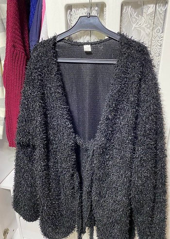 Gri Uzun Kollu Örgü Hamile Hırka - Görsel 2