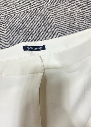 Beyaz Midi Kadın Kumaş Pantolon - Görsel 4
