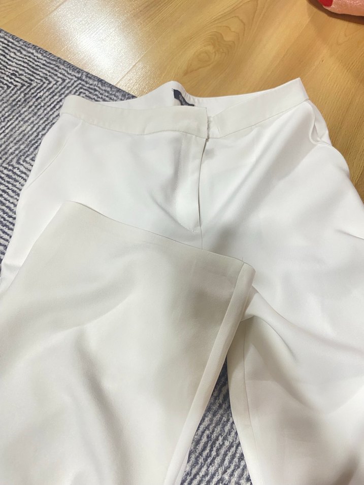 Beyaz Midi Kadın Kumaş Pantolon - Görsel 2
