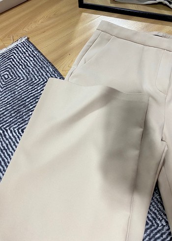 Bej Midi Kumaş Kadın Pantolon - Görsel 2