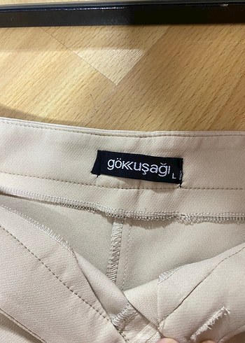 Bej Midi Kumaş Kadın Pantolon - Görsel 6