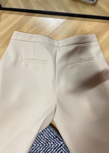 Bej Midi Kumaş Kadın Pantolon - Görsel 5