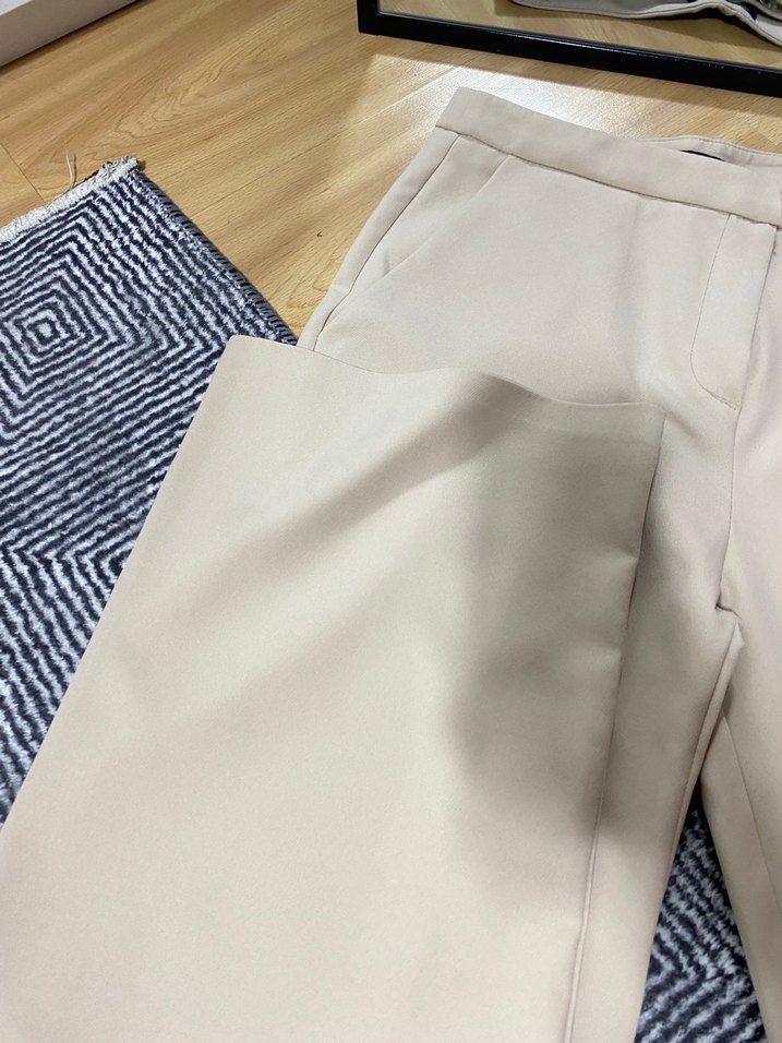 Bej Midi Kumaş Kadın Pantolon - Görsel 2