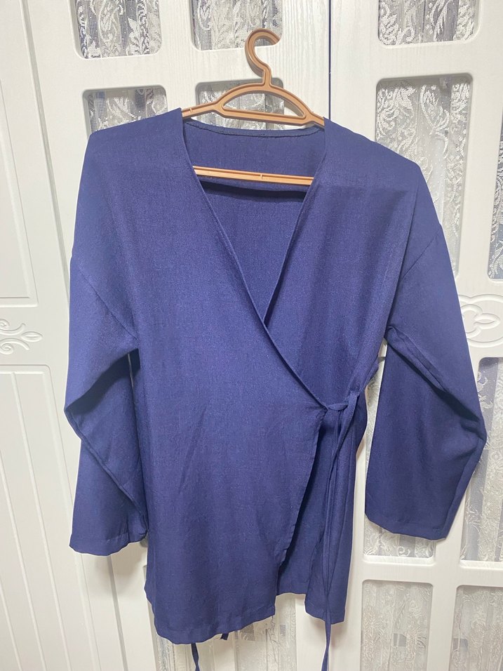 Lacivert Salaş Keten takım - Görsel 2