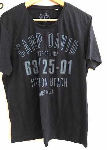 Camp David Siyah Baskılı Erkek Tişört