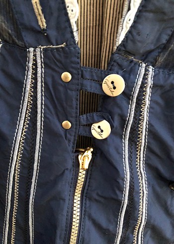 44 Beden Mavi Denim Normcore Midi Ceket