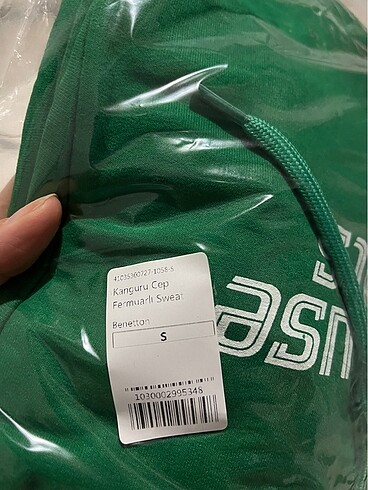 m Beden yeşil Renk Kanguru cep fermuarlı sweat
